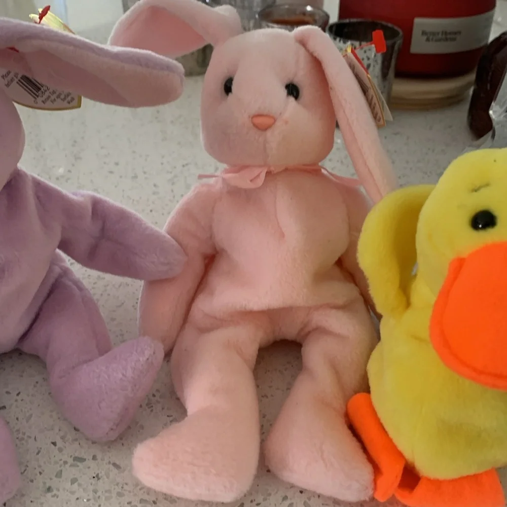 Vintage Ty Beanie Baby Hoppity Quackers and Floppity Set of 3 New